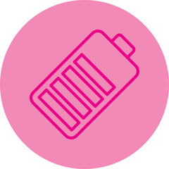 Battery Pink Line Circle Icon