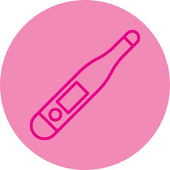 Thermometer Pink Line Circle Icon