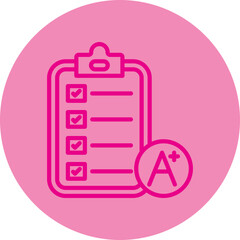 Results  Pink Line Circle Icon