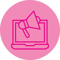 Campaign  Pink Line Circle Icon