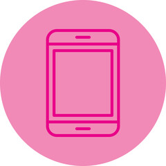 Mobile  Pink Line Circle Icon