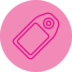 Tag  Pink Line Circle Icon
