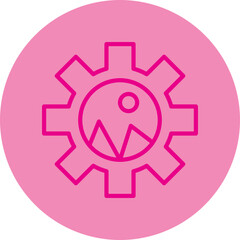 Content Optimization  Pink Line Circle Icon