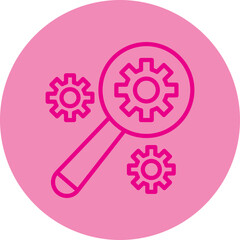 Keyword Optimization  Pink Line Circle Icon