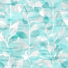 Seamless pattern of branches and leaves. Background for blog, decoration. Design for wallpapers, textiles, fabrics.