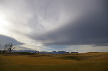 Fototapeta na wymiar Scenic view of a golf course in winter, Denver