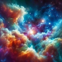 Obraz na płótnie Canvas Colorful space galaxy cloud nebula. Stary night cosmos