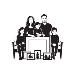 Family Memories: Silhouetted Frame of Love, Laughter, and Togetherness Captured in Time's Enduring Embrace.