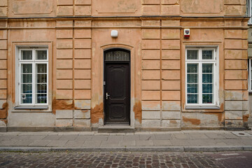 typical Polish building facade  entrance