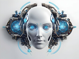 Fototapeta premium Artificial Intelligence banner on white background