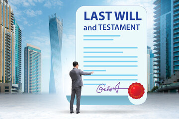 Last will and testament legal concept