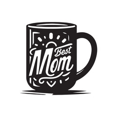 Mom's Morning Bliss: Silhouetted Mother's Day Mug, Filled with Love, Warmth, and Memories of Shared Moments and Affectionate Bonding.