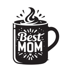 Mom's Morning Bliss: Silhouetted Mother's Day Mug, Filled with Love, Warmth, and Memories of Shared Moments and Affectionate Bonding.
