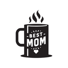 Mom's Morning Bliss: Silhouetted Mother's Day Mug, Filled with Love, Warmth, and Memories of Shared Moments and Affectionate Bonding.