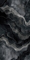 Abstract watercolor paint background dark Black gradient color with fluid curve lines texture