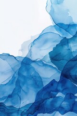 Abstract watercolor paint background dark Blue gradient color with fluid curve lines texture