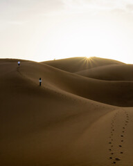 Fototapeta na wymiar sand dunes in the desert of Chigaga in Morocco