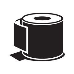 Toilet Paper Roll silhouette, Symbolizing Practicality, Comfort, and the Everyday Necessities of Modern Living and Hygiene.