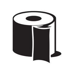 Toilet Paper Roll silhouette, Symbolizing Practicality, Comfort, and the Everyday Necessities of Modern Living and Hygiene.