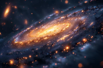 Rolgordijnen Une galaxie spirale avec effet maquette (tilt-shift) © Thierry Lombry
