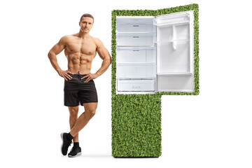 Bodybuilder and a power efficient fridge