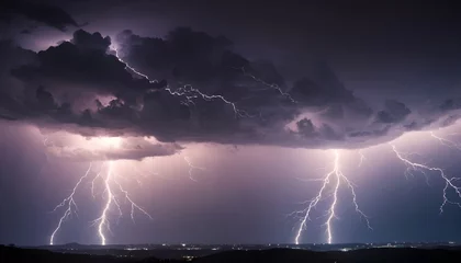 Zelfklevend Fotobehang lightning in the night sky © Lied