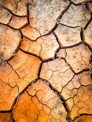 Texture of dry cracked soil. Cracks in dry ground. Desert soil.