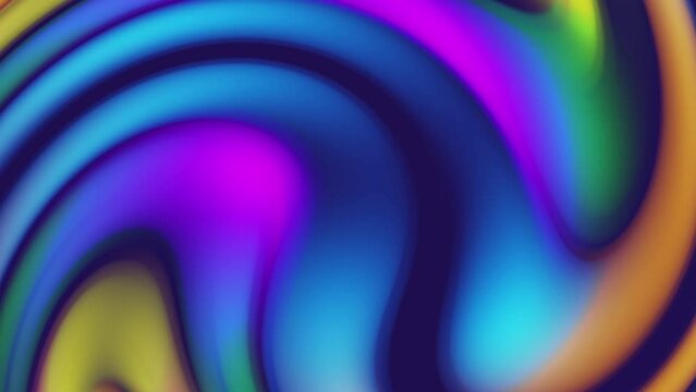 Video screensaver with moving abstract flowing iridescent colorful background. Animated stock footage