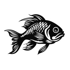 fish vector illustration isolated transparent background logo, cut out or cutout t-shirt print design