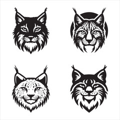 Silhouette Vector design of a 'Eurasian lynx Icon