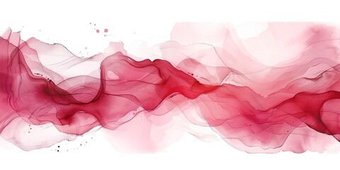 Abstract watercolor paint background dark Red gradient color with fluid curve lines texture