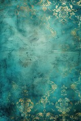 Fototapeta na wymiar Azure vintage background, antique wallpaper design