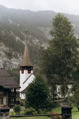 famous church in Switzerland Lauterbrunnen. ancient churches
