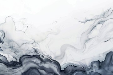 Abstract watercolor paint background dark White gradient color with fluid curve lines 