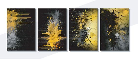 Yellow color abstract dirty grunge background. Background set. 	