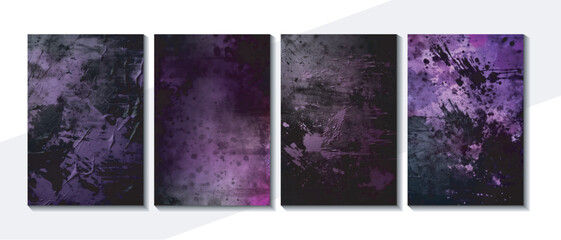 Violet color abstract dirty grunge background. Background set. 	