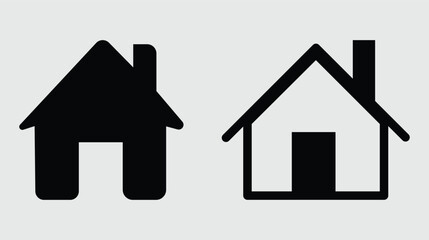 House icon, home symbol, Vector isolated flat illustration. Side view. Real estate, rent house. Vector illustration. Eps file 459.