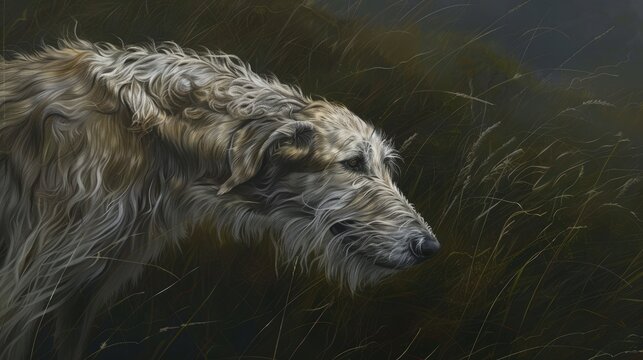 A portrait of an Irish wolfhound