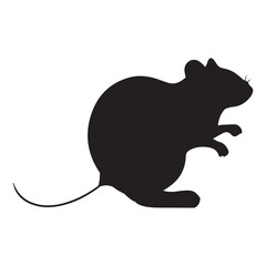 Graceful Rat Silhouette Vector, mouse silhouette icon vector set for logo, Black mouse vector, mouse silhouette isolated on white background