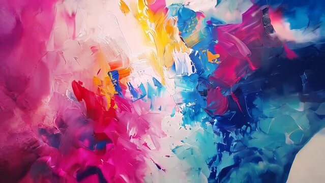 abstract background: multicolored strokes of oil paint on canvas