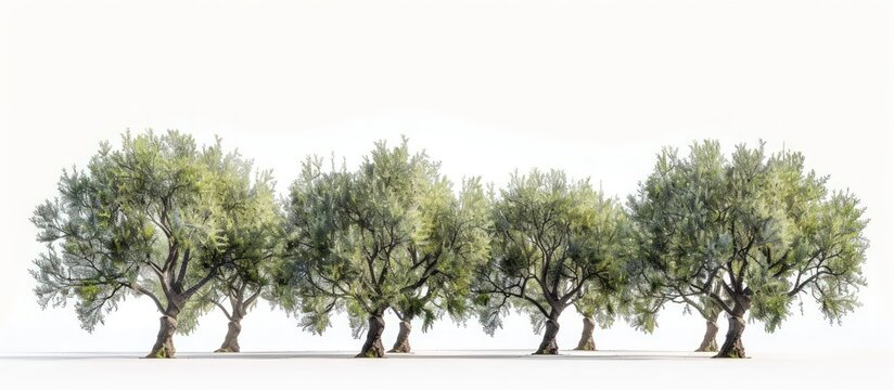 Collection Salix Purpurea Nana tropical tree isolated on white background. Generated AI image