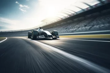 Photo sur Plexiglas F1 F1 Formula one race grand tournament ring competition auto racing car club sport track record drivers reaction fast speed winner racer in motion action perspective professional driving lap winning