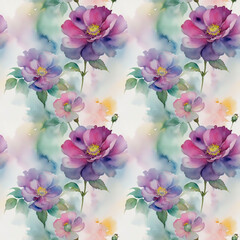 seamless watercolor floral abstract colorful wallpaper