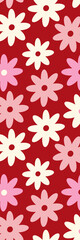 Obraz premium Red floral cute printable bookmark with spring flowers