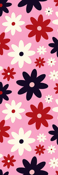 Fototapeta pink floral cute printable bookmark with spring flowers