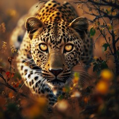  Intense gaze - A wildlife portrait of a leopard with captivating yellow eyes