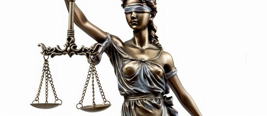Portrait themis statue holding scales and blindfolded symbol of law and justice concept.Generated AI
