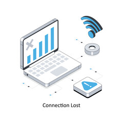 Connection Lost isometric stock illustration. EPS File stock illustration