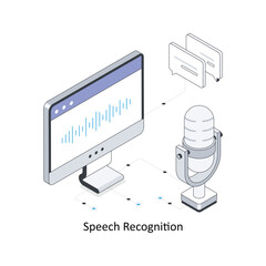 Speech recognition isometric stock illustration. EPS File stock illustration