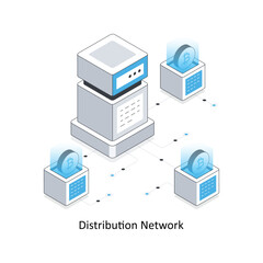 Distribution Network isometric stock illustration. EPS File stock illustration